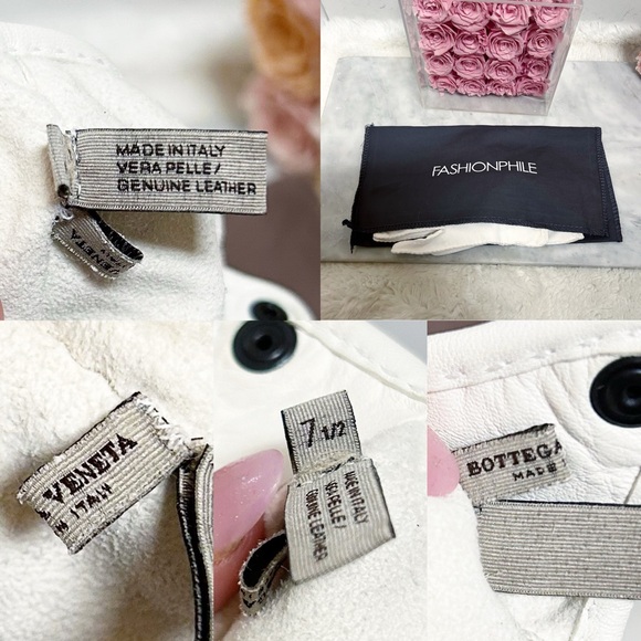 Authentic Bottega Veneta White Lambskin Leather Driving Gloves - Picture 11 of 11